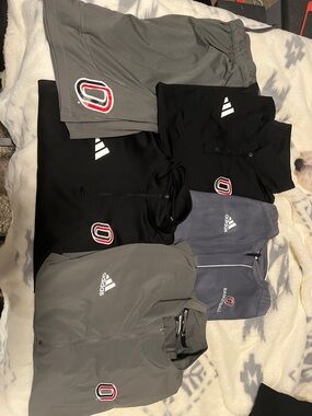 adidas Black & Gray Team Jackets and Shorts Set